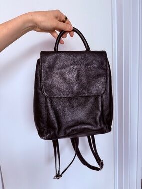 Derek Alexander DAL Genuine Leather Backpack Black Leather Backpack Adjustable